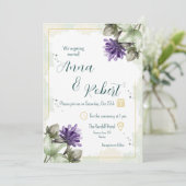 Clover Blossom Watercolor Florals Wedding Einladung (Stehend Vorderseite)