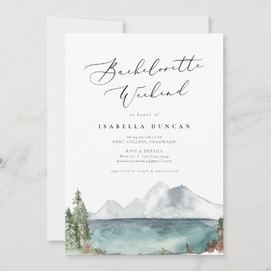 Clover - Bohemischer Wasserfarbenberg Lake Einladung (Vorderseite)