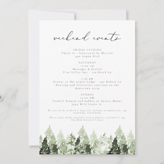 Clover - Bohemischer Wasserfarbenberg Lake Einladung (Rückseite)