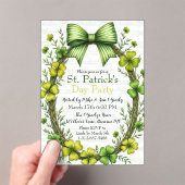 Clover & Bow St. Patrick’s Day Party Design Acryleinladungen (Insitu (Handheld))
