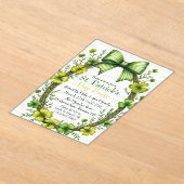 Clover & Bow St. Patrick’s Day Party Design Acryleinladungen (Ablage )