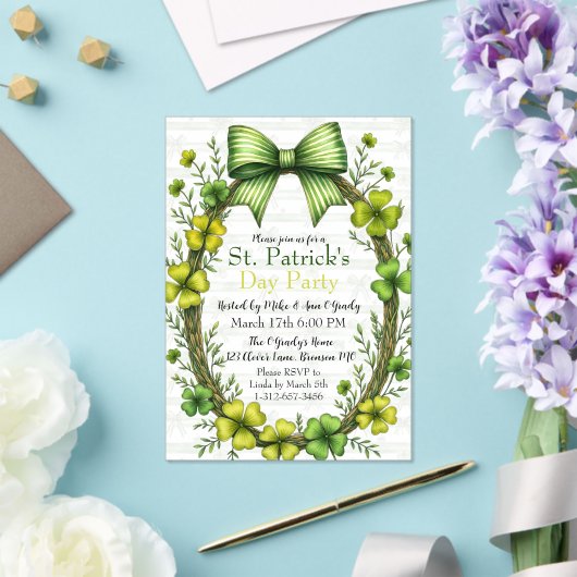 Clover & Bow St. Patrick’s Day Party Design Acryleinladungen (In Situ (Hochzeit))