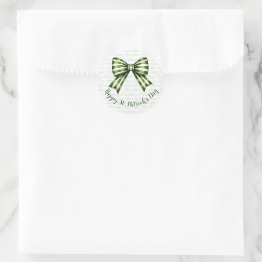 Clover & Bow St. Patrick’s Day Party Design Runder Aufkleber (Tasche)