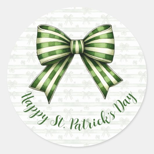 Clover & Bow St. Patrick’s Day Party Design Runder Aufkleber (Vorderseite)