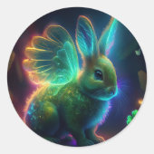 Clover Bunny Runder Aufkleber (Vorderseite)