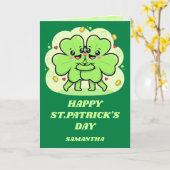 Clover Cuddles St. Patrick’s Day Grußkarte Karte (Gelbe Blume)