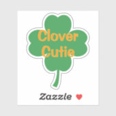 Clover Cutie 4-Blatt-Kleeblatt St. Patrick's Day Aufkleber (Blatt)