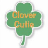 Clover Cutie 4-Blatt-Kleeblatt St. Patrick's Day Aufkleber (Vorderseite)