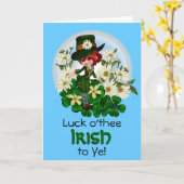 Clover Daisy Patty Leprechaun Karte (Gelbe Blume)