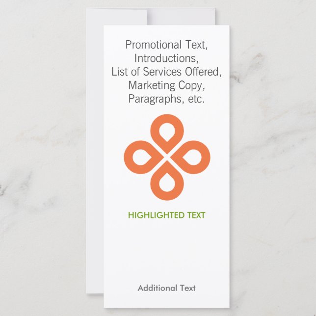 CLOVER DESIGN IN ORANGE - RACK CARD (Vorderseite)