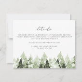 CLOVER Earthy Green Pine Tree Wedding Details Card Einladung (Vorderseite)