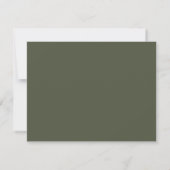 CLOVER Earthy Green Pine Tree Wedding Details Card Einladung (Rückseite)