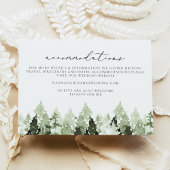 CLOVER Earthy Green Pine Tree Wedding Details Einladung