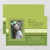 Clover Frame St. Patrick's Day Foto Einladung (Vorne/Hinten)