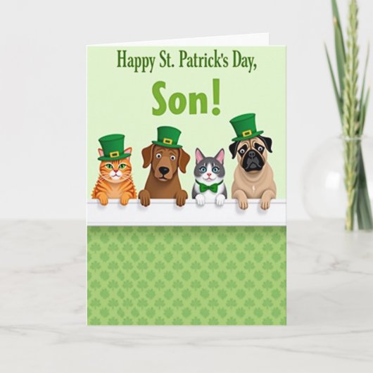 Clover Friends St. Patricks Day Karte (Vorderseite)
