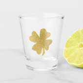 Clover Gold 4 Leaf Glitzer Shotglas Schnapsglas (Vorderseite)