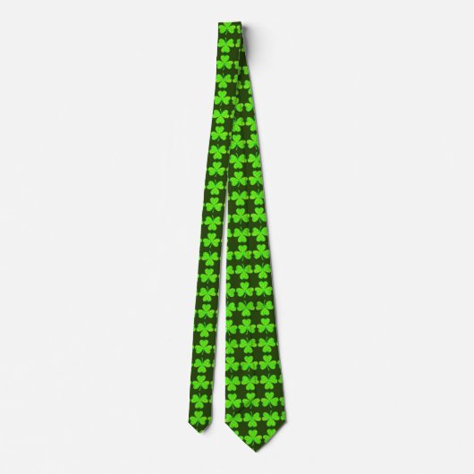 Clover Green Pattern Neck Tie Krawatte (Rückseite)