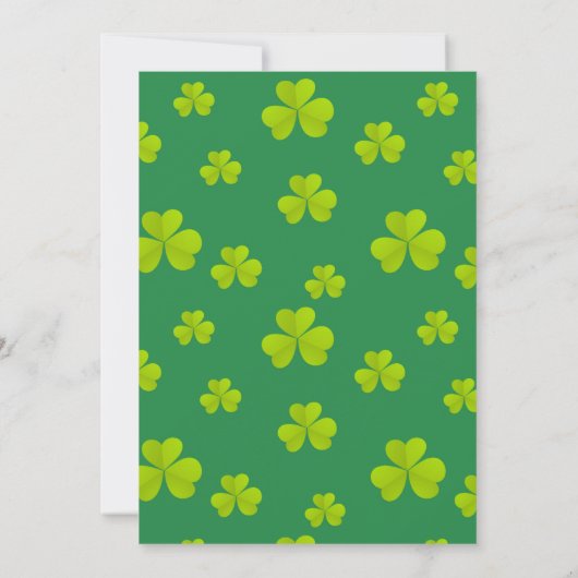 Clover Green St. Patrick's Day Foto Card (Rückseite)