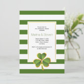Clover & Green, Streifen Hochzeitsessen Probe Einladung (Stehend Vorderseite)