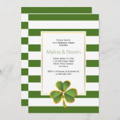 Clover & Green, Streifen Hochzeitsessen Probe Einladung (Vorne/Hinten)