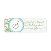 Clover Green und Aqua Blue Wedding Label (Vorne)