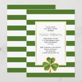 Clover, grüne Streifen irisches Brautparty Einladung