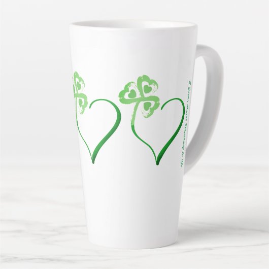 Clover Heart Latte Tasse (Rechte Ecke)