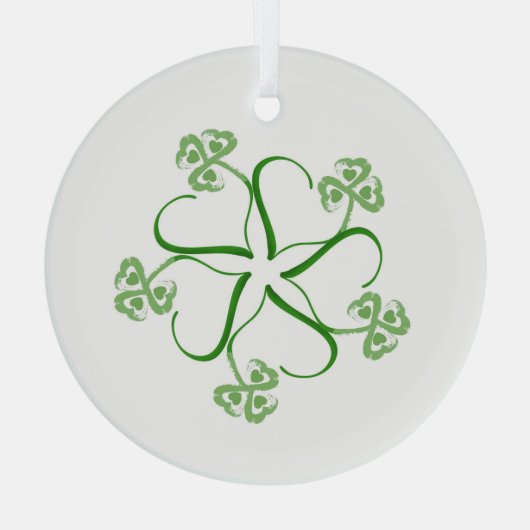 Clover Heart Ornament Aus Glas (Rückseite)
