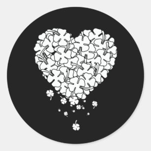 Clover Heart Runder Aufkleber
