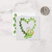 Clover Heart St. Patrick's Day Mitteilungskarte (Vorderseite/Rückseite Beispiel)