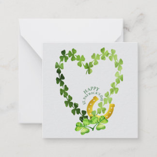 Clover Heart St. Patrick's Day Mitteilungskarte