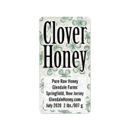 Clover Honey Jar Personalisiertes Produkt Adressaufkleber
