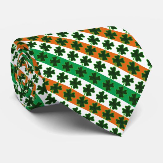 Clover Irish Stripes St. Patrick's Day Krawatte (Gerollt)