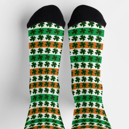 Clover Irish Stripes St. Patrick's Day Socken (Oben)