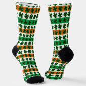 Clover Irish Stripes St. Patrick's Day Socken (Gewinkelt)