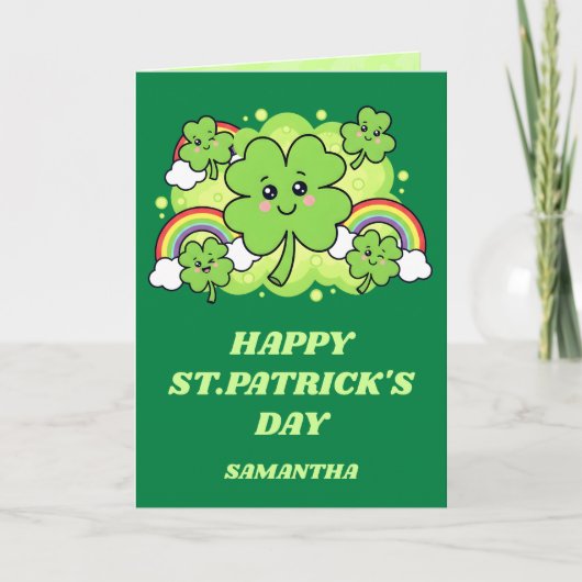 Clover Joy St. Patrick’s Day Karte (Vorderseite)