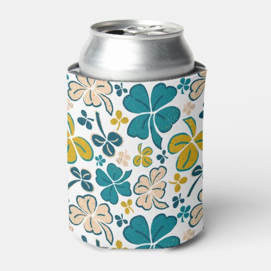 Clover Kleeblatt Green Pattern St Patrick`s Day Dosenkühler (Kanne Vorderseite)