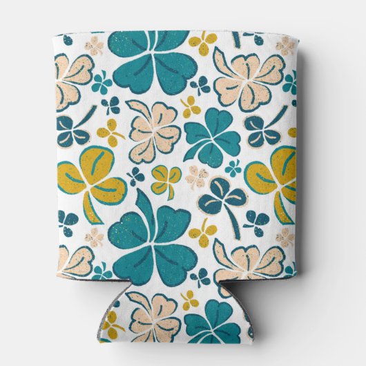 Clover Kleeblatt Green Pattern St Patrick`s Day Dosenkühler (Rückseite)