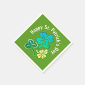Clover Kleeblatt Green St. Patrick`s Day Party Serviette (Ecke)