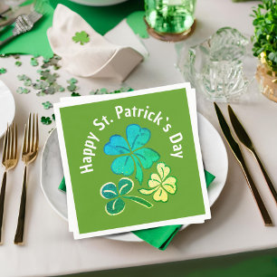 Clover Kleeblatt Green St. Patrick`s Day Party Serviette
