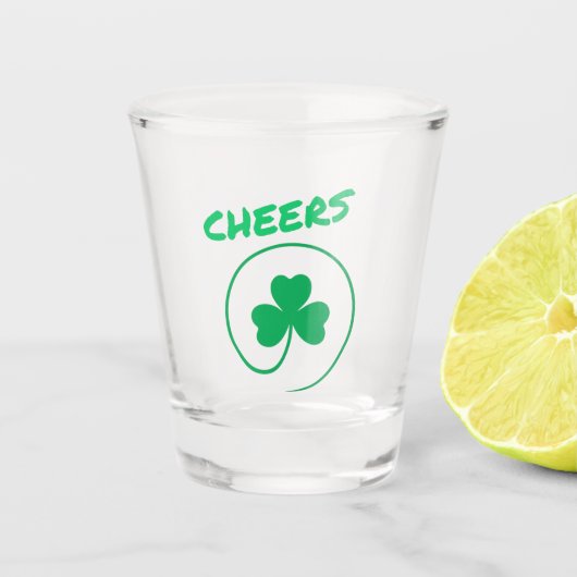 Clover Kleeblatt Irish Party St Patricks Day Cheer Schnapsglas (Vorderseite)