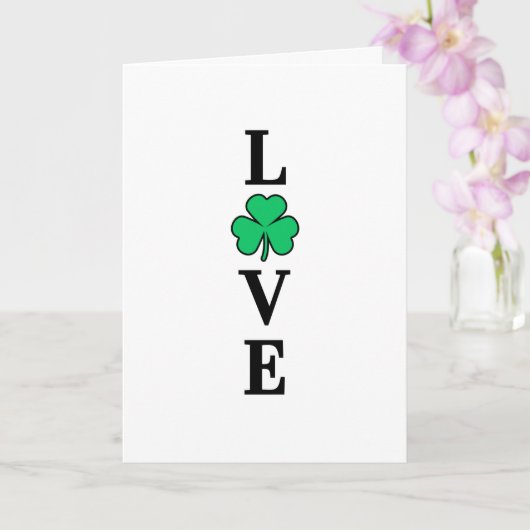 Clover Kleeblatt Irland LIEBE Elegant Alle Ziele Karte (Orchidee)