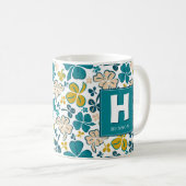 Clover Kleeblatt Mit Monogramm St. Patrick`s Day Kaffeetasse (VorderseiteRechts)