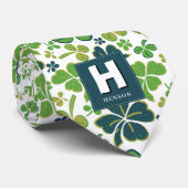 Clover Kleeblatt Mit Monogramm St. Patrick`s Day Krawatte (Gerollt)