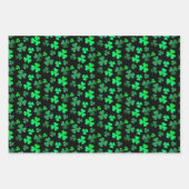 Clover Kleeblatt Retro Grün Rosa Blau Farbiger Spa Geschenkpapier Set (Vorderseite)