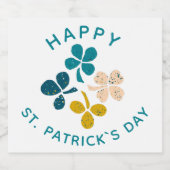Clover Kleeblatt Zeichnend Happy St. Patrick`s Day Bierflaschenetikett (Einzelnes Label)