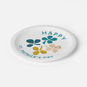 Clover Kleeblatt Zeichnend Happy St. Patrick`s Day Pappteller (Schrägansicht)