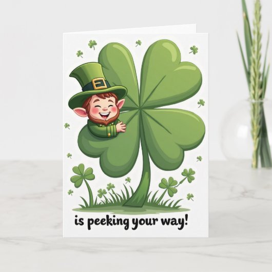 Clover Leprechaun Luck Art Card Karte (Vorderseite)
