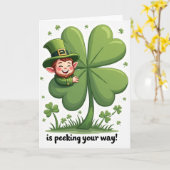Clover Leprechaun Luck Art Card Karte (Gelbe Blume)