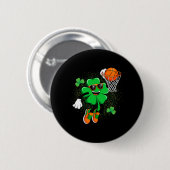 Clover Leprechaun Sketll Dunk St Patricks Day Men Button (Vorne & Hinten)